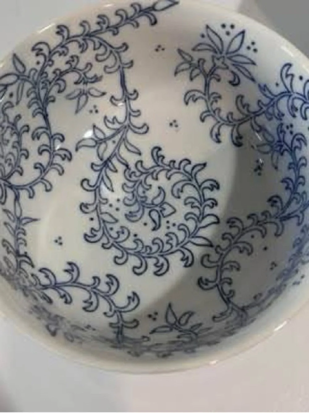 Pottery Barn Indigo Pedestal Bowls Blue White Set of 2
